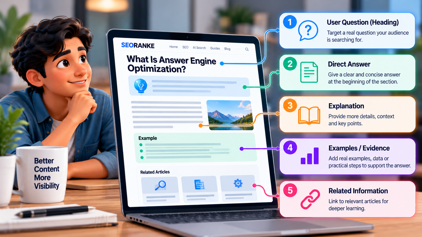 AEO Content Structure Infographic - SEO Ranke
