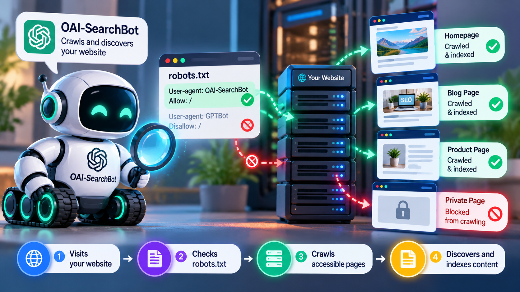 AI Crawler Website Access Infographic - SEO Ranke